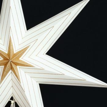 Harleen White - Faltbarer Leuchtstern, Weihnachtsstern aus Papier mit 7 Zacken, 60 cm